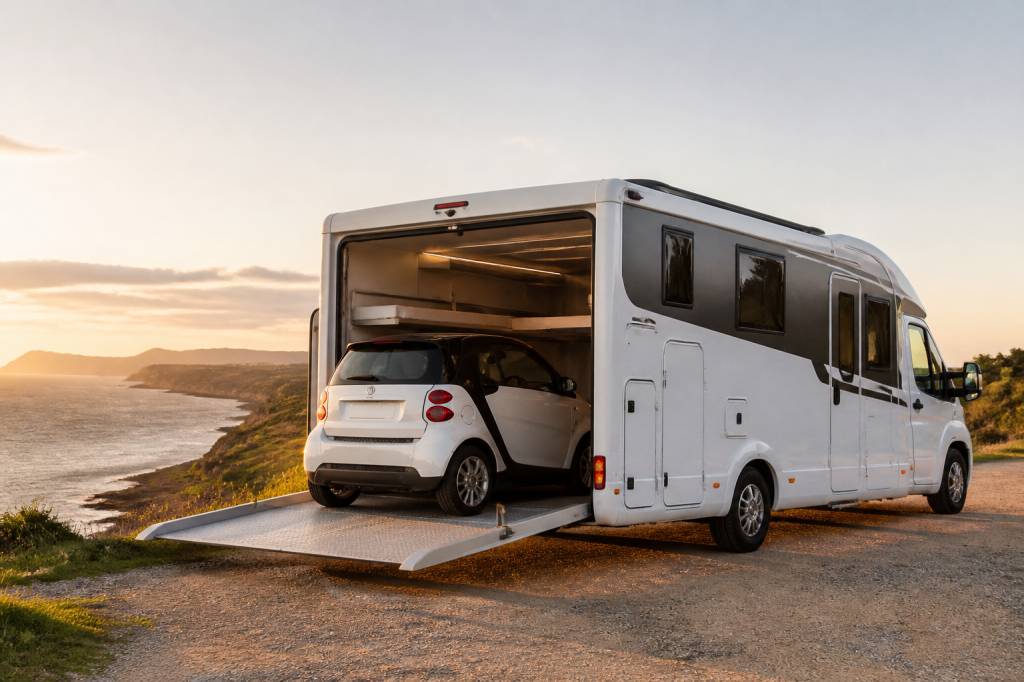 Camping car avec garage voiture : les modèles à connaître pour voyager avec son véhicule partout