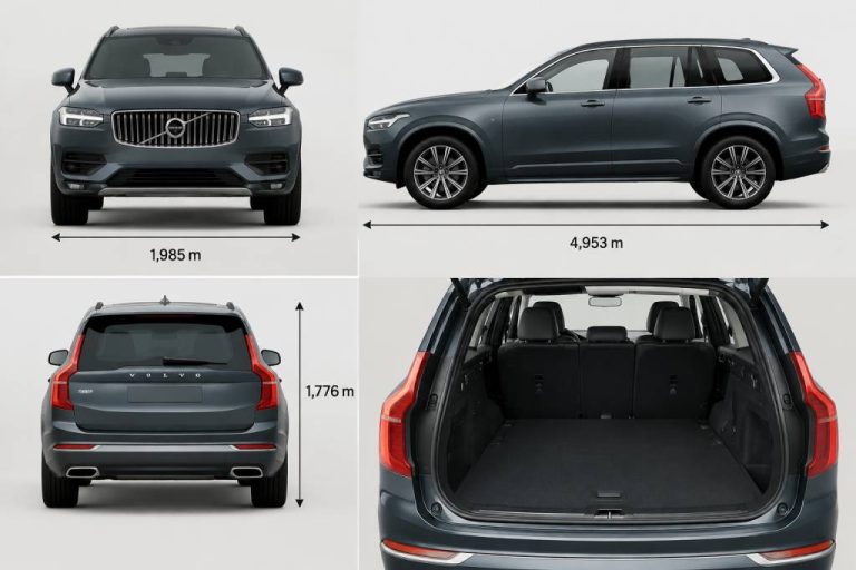 Dimensions Volvo V6 longueur, largeur, hauteur et volume de coffre